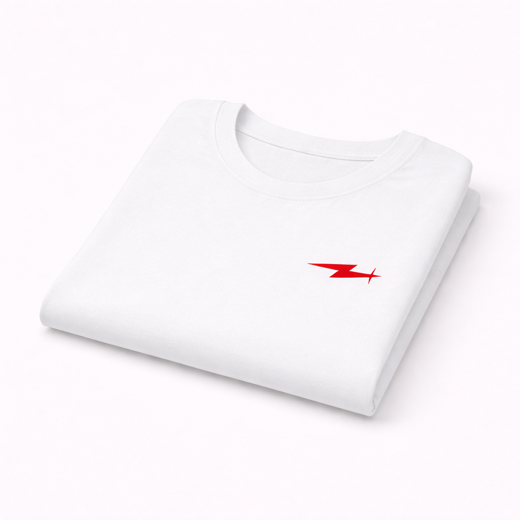 White & Red Regular Fit T-Shirt