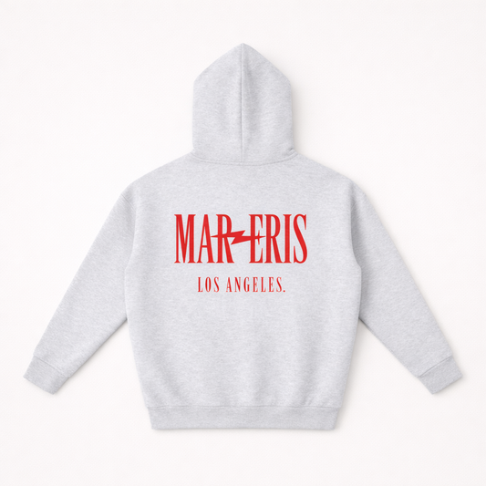 Grey & Red Oversized Hoodie