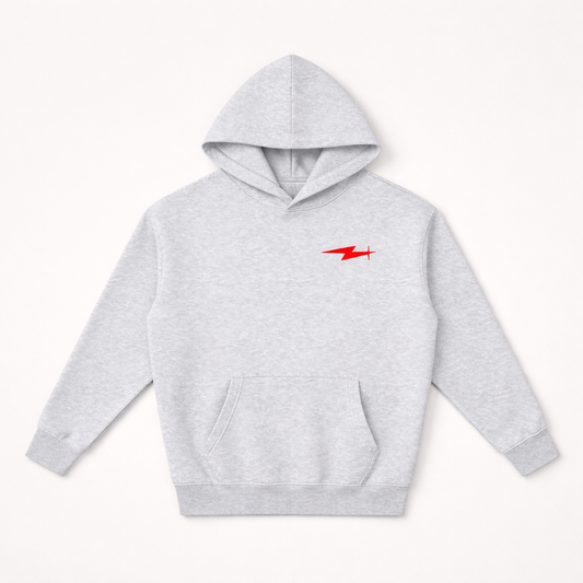 Grey & Red Oversized Hoodie