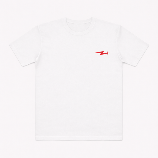 White & Red Regular Fit T-Shirt